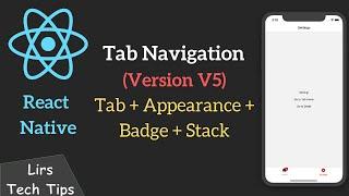 React Native #22: Tab Navigation (Tab + Appearance + Badge + Stack)