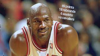 Michael Jordan 69 points 18 rebounds vs cavaliers 3/28/90