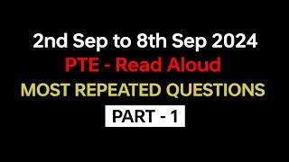 PTE Speaking Read Aloud (Part-1) Sep 2024 - Exam Prediction / read aloud pte.  #beatthepte