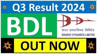 BDL Q3 results 2024 | Bharat Dynamics Ltd results today | BDL Share News | BDL Share latest news