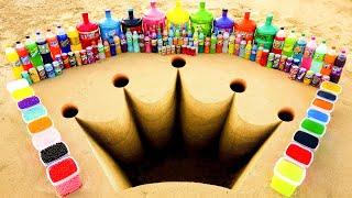 Big Toothpaste Eruption from King Crown Hole, Fanta, Sprite, Orbeez, Coca Cola vs Mentos Underground