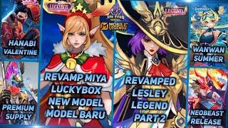 REVAMP MIYA SKIN LUCKYBOX, REVAMP LESLEY SKIN LEGEND PART 2, HANABI VALENTINE - MLBB UPCOMING SKIN