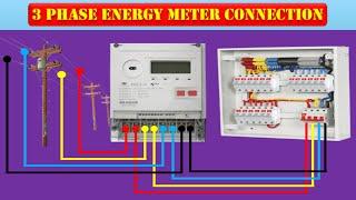 3 Phase Electricity Energy Meter wiring diagram । 3 Phase KWH Meter Connection