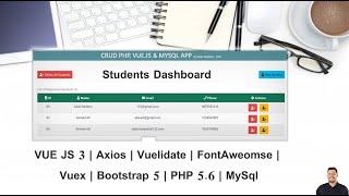 #13 Show Dynamic Students Data Details | Student's Dashboard | VUE JS & PHP #vue_js_with_php #axios