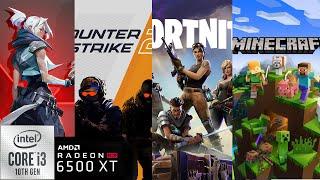 RX 6500 XT + I3 10100F TEST IN 4 GAMES / VALORANT COUNTER STIKE 2 MINECRAFT FORTNITE