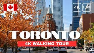 [4K] Toronto Autumn Walking Tour  Enjoy Canada's Fall Foliage on a Magical Afternoon Walk 