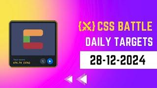 CSS Battle Daily Targets Solution | December 28, 2024 | #html #css #cssbattle