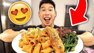 My Girlfriend Made Me Spicy Rigatoni Pasta | Cooking + Mukbang