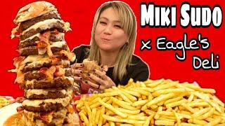 BIGGER! 12-Patty Burger, 5 Pounds of Fries, PLUS EXTRAS! Eagle's Deli Challenge, Joey Chestnut Style