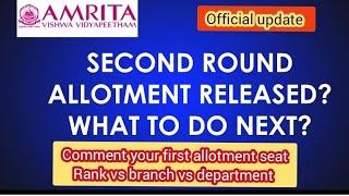 Amrita 2024|Second Round allotment released