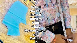 Coat type Side Chak Nehru Jacket Cut / Nehru Jacket Round Bottom Coat Chak Measurement and Cutting