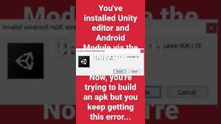 Unity Unable to locate Android NDK; fix - #shorts