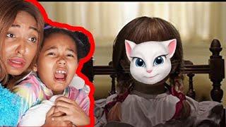 Talking ANGELA m'appelle - Le chat montre un film d'HORREUR à VERITY - Annabelle 2 au Cinéma