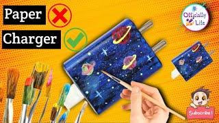 Painting On Charger ️ || How to Draw Space  || #youtube #painting #satysfying