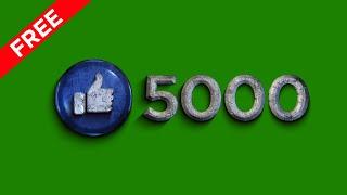 Facebook like count free green screen video zero to 5K