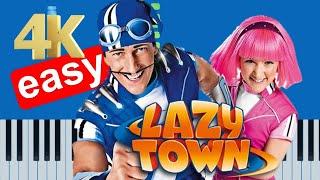 Welcome To Lazy Town Theme Song EASY Beginner Piano Tutorial