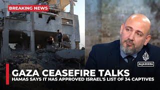 Gaza ceasefire talks: Hamas says it has approved Israel's list of 34 captives