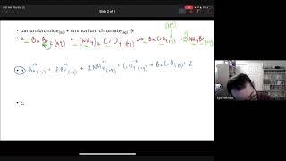 Solubility   prac test 3 # 1 Barium bromide + ammonium chromate →