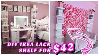 DIY IKEA LACK SHELF HACK FOR $42 | GLAM BEAUTY ROOM