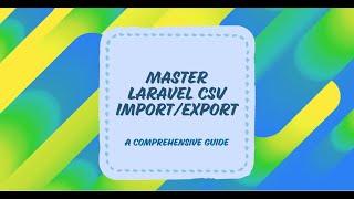 Laravel CSV Data Import and Export