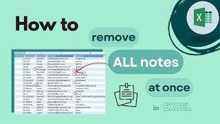 How To Remove All Notes At Once in Excel