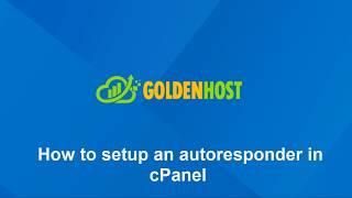 cPanel Tutorial! How to setup autoresponder in cPanel