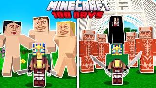 SOBREVIVI 100 DIAS no MUNDO de ATTACK ON TITAN do MINECRAFT - O FILME