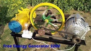 How to Make Free Energy Generator 220v With 3kw Alternator And 1 hp Motor Recycle Free Electricity