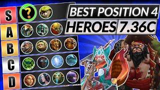 NEW POSITION 4 TIER LIST Patch 7.36C - Best Heroes For Easy MMR! - Dota 2 Meta Guide