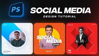 Make 3 Creative Social Media Designs in Photoshop - Photoshop Tutorial in Hindi - Graphic Design