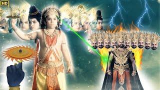 मारुती ने रावण के 10 शीश पे किया श्री कृष्ण के सुदर्शन चक्र से प्रहार | Mahabali Hanuman | #ramayan