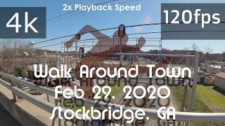 ⁴ᵏ120Hz/fps Video |Speed To 2x |️ Walking Around The Town Area | GA (Feb 29, 2020)