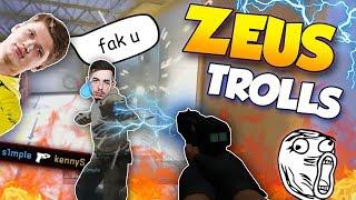 CS:GO - WHEN PROS TROLL WITH THE ZEUS! ft. s1mple, olofmeister, tarik & More!