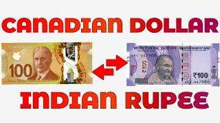 Canadian Dollar To Indian Rupee Exchange Rate Today | CAD To INR | Dollar To Rupee |  vs. 