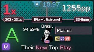  11.0⭐ Plasma | Apollo - Brazil [Fiery's Extreme] +HDNCHR 94.69% | 1255pp 1 - osu!