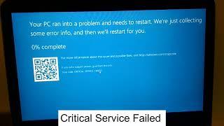 How To Fix Critical Service Failed Windows 10 Permanently