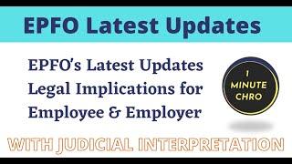 EPFO Latest updates with Judicial Interpretation | 1 Minute HR Learning | EPFO Updates | HR#4