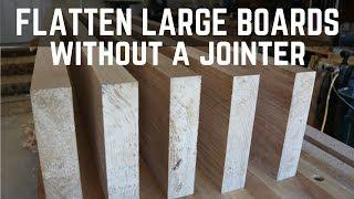 Flatten Large Boards Without A Jointer // How To / Woodworking / Planer