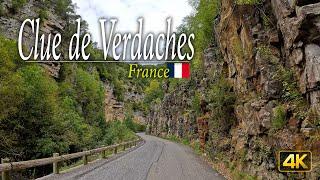 Driving through the Clue de Verdaches and across the Col du Fanget mountain pass in Southern France