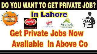 Private Jobs in Lahore 2021| Lahore Jobs 2021