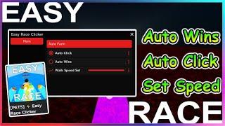 Roblox EASY RACE CLICKER Script - Auto Wins | Auto Click | Set Speed