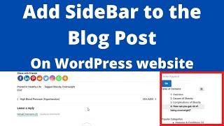 How to add sidebars to your blog post on a WordPress website in 2022
