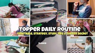 TOPPER'S DAILY ROUTINE(Morning-Night)|Timetable, Topper Secret, Study Tips and Strategy#school