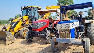 Jcb 3dx Eco Excellence Backhoe Machine Loading Mud In Mahindra and Swaraj Tractor | Jcb and Tractor