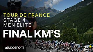 BATTLE IN THE ALPS!  | Tour de France Stage 4 Final Kilometres | Eurosport Cycling