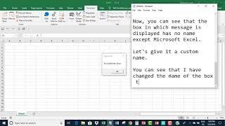 Various examples of MsgBox command in Excel VBA