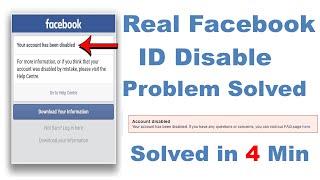 How To Solve Real Facebook Account Disable Problem | FB ID Disable Problem