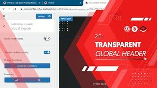 20: Blocksy transparent global header and sticky header feature  WordPress Starter Course 2023