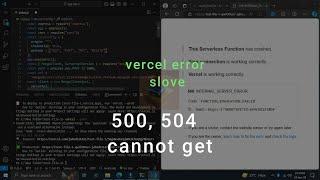 Deploy vercel and fix 500 504 and cannot get vercel error #vercel # error || MERN-STACK LEARNER