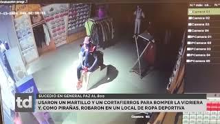 Robaron en un local de ropa deportiva del centro de la ciudad, usando martillos y cortafierros